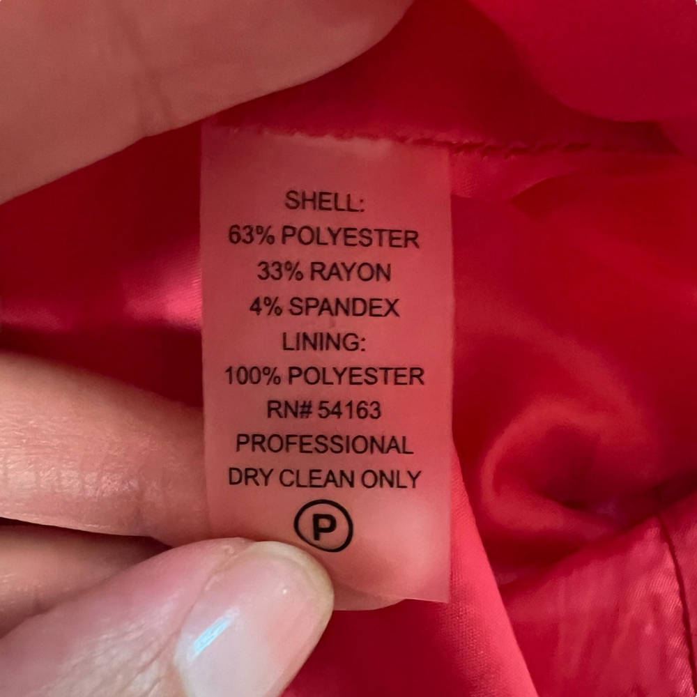 Calvin Klein Women’s Pink Red Sheath Dress Size 4 Sleeveless Career Cocktail - Picture 9 of 14